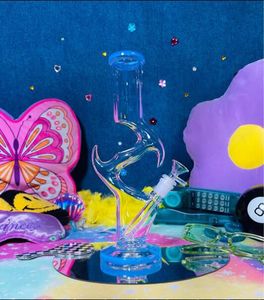 Bongs en verre conduites d'eau narguilés barboteur de fumée Heady Dab plates-formes bongs d'eau en verre épais tige basse Perc avec bol de 14mm