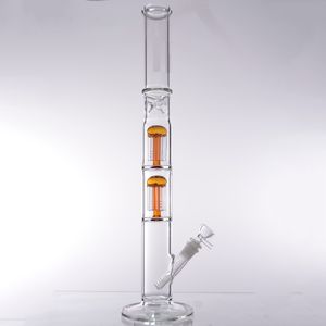 Straight Tube Waterpijpen 19 inch Percolator Grote Dubbele Paddestoel Glazen Bong Boom Perc Color Rig Waterpijp