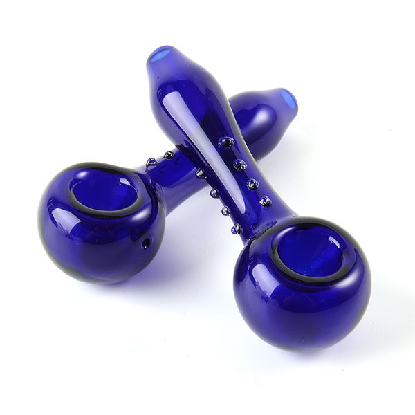 Tubos de mano de vidrio de tipo recto Accesorios para fumar Tubo de vidrio de Pyrex azul para plataformas de aceite Dab SP398