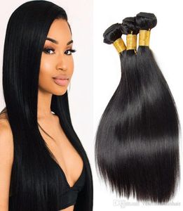 Les cheveux vierges raides tissaient un pistolet 7a Vierge Vierge Straite MALAYSIAN NATUREL NOIR BUMPEUR HUMAN HUMAN5803994