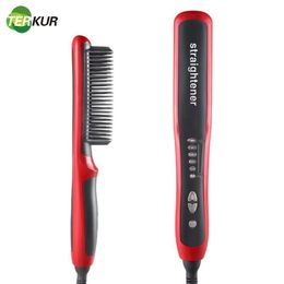 Lissers Hair Saiderener Curler Straight Beard Comb PTC chauffage double utilise sans dégâts