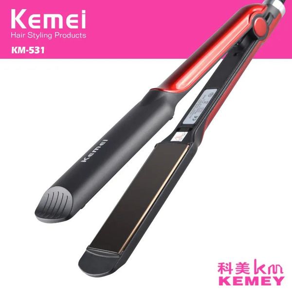 Planchas Kemei plancha de pelo profesional planchas de cerámica plancha alisadora rizador de maíz herramientas de peinado rizador de pelo para mujeres