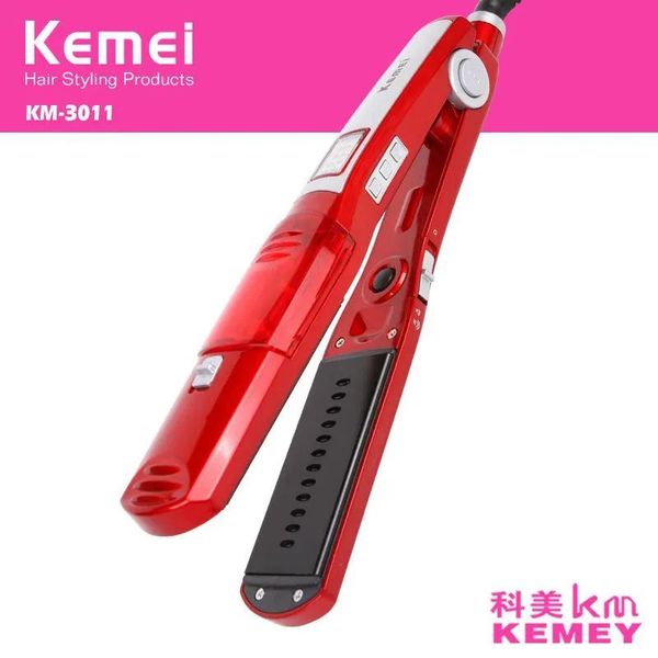 KeMei – fer à lisser à vapeur, plaque de revêtement en céramique Nano, fer à lisser, outils de coiffure à vapeur, chauffage rapide, KM3011