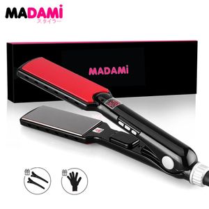 Stijltangen MCH Titanium Flat Iron 470F Hoge temperatuur 2 IN 1 Stijltang Krultang Professionele brede platen Keratinebehandeling Strijkijzers