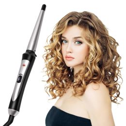 Lisseurs cheveux professionnels curling fer coiffure en céramique bouclé courrure baguette pour boucles naturelles longues fûts de curling effilés.