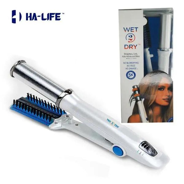 Fer à lisser cheveux secs et humides fer à friser automatique 3 vitesses régulateur de température lisseur cheveux lisses multi-brosse de coiffure