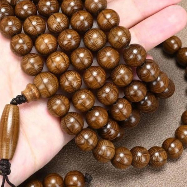 Bracelet de perles de prière multi-cercles, brin 1,0x108, en bois pour tuer le Dragon, vieux collier de bouddha, chaîne de perles en bois rétro