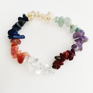 STRAND 1 PCS Handgemaakte stenen chips 7 chakra armband vrouwen kralen sieraden natuurlijk grind onregelmatige kristal stretch agates amethists meisje