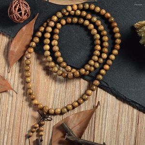 Brin 108 8mm bouddhiste tibétain pour hommes, bois de santal vert naturel, prière Malas, collier de perles en bois à la mode, Bracelets P3