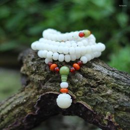 Brin 108pcs Bodhi Bodhi Root Beads Bracelet vert bouddha multi-couches ethnique vent chinois prie le vintage