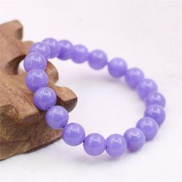 STRAND 10 mm rond paarse violet Jades chalcedony kralen Bracelet Natuursteen elastische hand ornament Diy vrouwen sieraden maken ontwerp