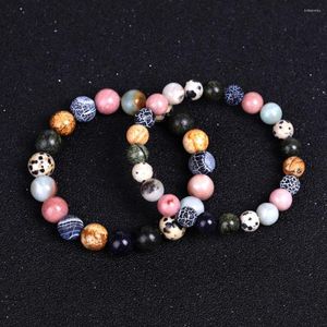 Strand 10pcs 8/10mm Mashup Steen Balans Kralen Armbanden Verweerde Agaat Jasper Foto Paar Minnaar Mannen Vrouwen sieraden