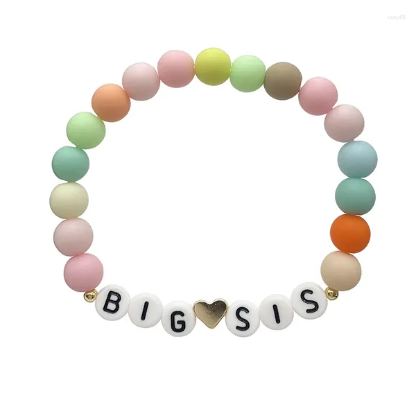 Strand 10 pièces jolies perles Bracelet élastique pour femmes filles grande petite soeur bijoux de mode-Bracelet anniversaire noël