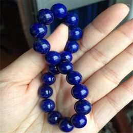 STRAND 11 mm echte Deep Blue Lapis Lazuli Natuurlijke stenen armbanden voor vrouwen vrouwelijke charme ronde kristallen kralen stretch armband