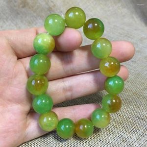 Brin 12 mm nature verte jaune jade agate bracelet à main pierre caténaire