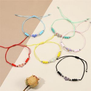 Strand 12 stks/partij Modieuze vrouwen Charmant Hartvormige Olieverfschilderij Duivelsoog Handgeweven Armband Set Vakantie Cadeau