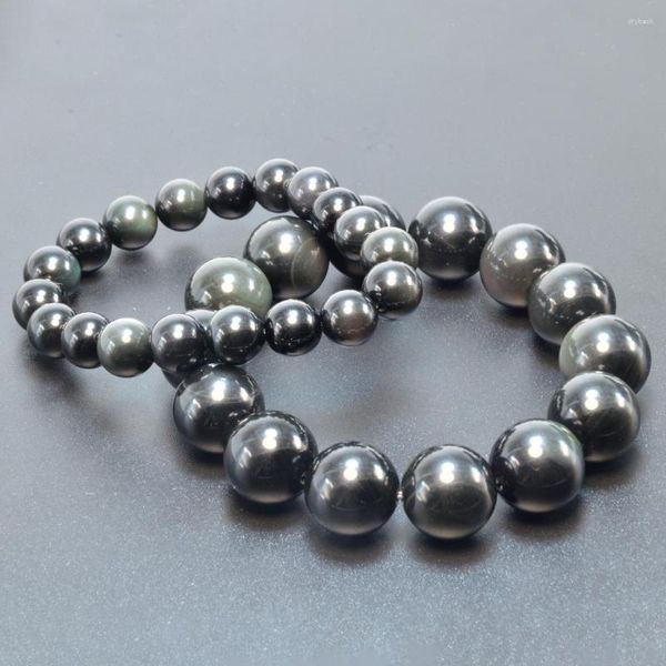Brin 16mm 10mm Bracelet obsidienne éclat coloré bijoux en cristal naturel pour hommes femmes Yoga guérison bouddhisme chapelet perles
