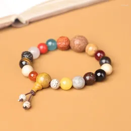 Bracelet à 18 graines, perles de bouddha Bodhi, en bois, cercle unique, plaque portable pour femme, jeu
