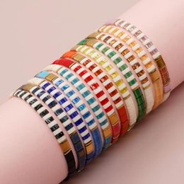 Brin 1pc Arrilval Miyuki Tila Bracelet d'étirement perlé pour les femmes colorées Boho Multilleuse Fashion Trendy