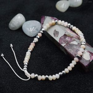 Strand 1pc opale rose à la mode 2 4 perles de roue coupées face Bracelet réglable pour femme portant quotidiennement