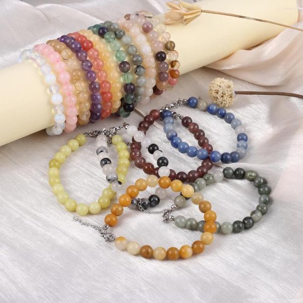Bracelets en pierre naturelle, 1 brin, perles Unakite/Agate, breloques pour femmes et filles, bijoux de poignet, accessoires, cadeaux de fête quotidiens