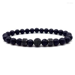 STRAND 2023 Classic Disco Ball Tube Men Bracelet 8mm Handgemaakte mode Lava Stone Bead For Sieradencadeau