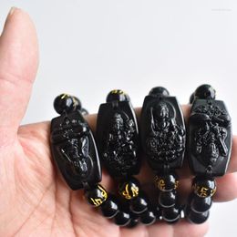 Strand 2023 mode noir bouddha perles de verre Lama Bracelet femmes hommes bijoux en gros 5 pièces/lot