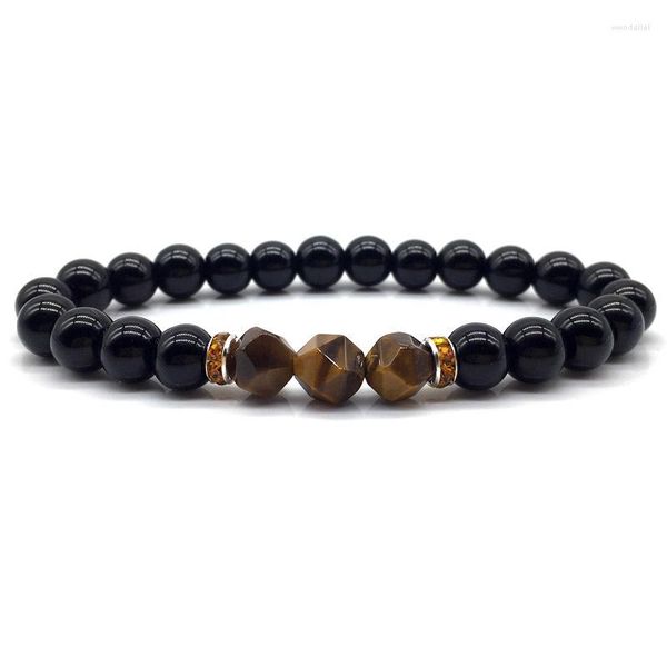 Hebra 2023, pulsera de piedra a la moda para hombre, cuentas de ojo de tigre cortadas hechas a mano Vintage para regalo de joyería