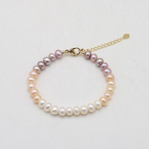 Strand 2023, venta de pulsera de perlas naturales de agua dulce, pulseras de cuentas de perlas simples para mujer, brazalete, joyería de aniversario