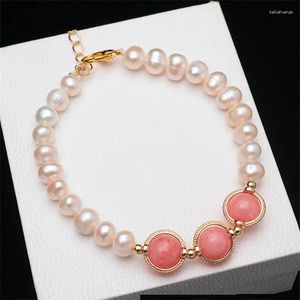 Strand 2023 Cristal de moda Mujeres Pulsera de perlas naturales de agua dulce Brazaletes de cuentas de ágata Joyería Boda Accesorios de regalo para fiestas Disfraces