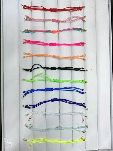 Brin 20 pièces corde colorée macramé chaînes réglables pour les femmes bricolage connecteur fait à la main bracelets à breloques fabrication de bijoux
