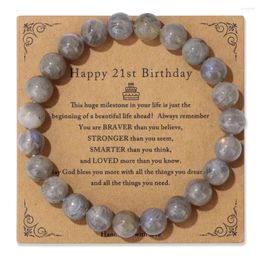 Strand 21e anniversaire cadeaux pour jeunes hommes pierre naturelle Labradorite bracelet de perles fils fille 8mm améthystes bracelets de lave bijoux