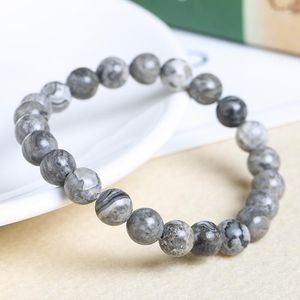 Strand 2pc / lot Bracelet Naturel Fou Agate Perle Bracelet Homme Femmes Fille Mode Pierre À La Main Force Yoga Guérison Énergie Bijoux Cadeau