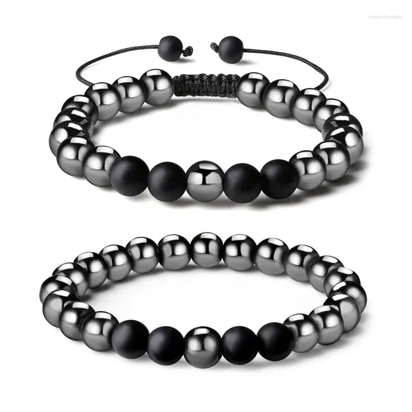 Bracelet magnétique en hématite Strand 2 pièces pour hommes de thérapie de Protection