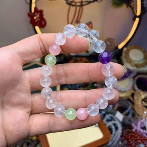 Brin 2 pièces Bracelet en perles de cristal naturel pour les femmes mode perles de gemme de guérison chanceux amulette bijoux beau cadeau