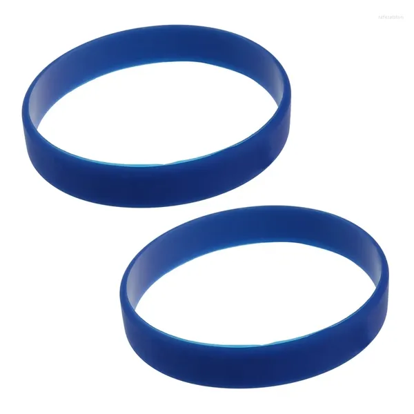 Strand 2X mode Silicone caoutchouc élasticité bracelet bracelet bracelet bleu foncé