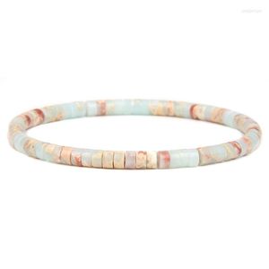 STRAND 2X4MM NATUURLIJKE ZEE SEASIMENT KRIJKEN SCHAMBELES VOOR VROUWEN MANNEN MENLANDE SNAKESKIN STONE FLAT ROUNT RAND RAND BRACKET Mode Boho sieraden