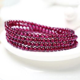 Strand 3/6mm redondo roxo dente preto granada pulseira natural pedra preciosa charme de cristal feminino jóias fazendo design meninas presentes