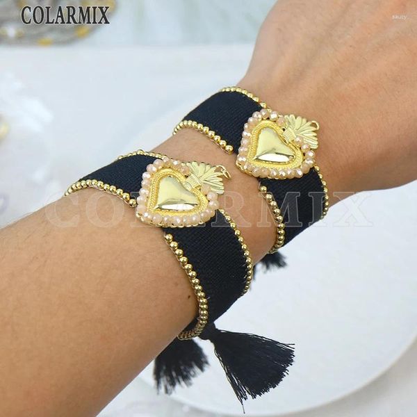 Brin 3 pcs Belle forme de coeur charmes chaines de coton bracelet accessoires de bijoux réglables classiques cadeau 40363
