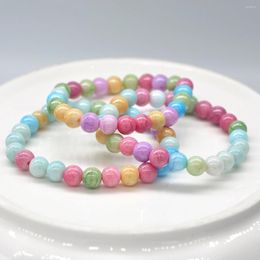 Strand 3 pièces/ensemble coloré mode coréenne bonbons colorés perles multicouche cristal verre Jade bracelets pour cadeaux d'anniversaire des filles