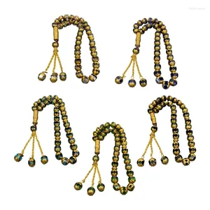 Bracelet chapelet en cristal avec 33 perles, pompons décoratifs de prière, bijoux religieux islamiques, cadeaux de fête
