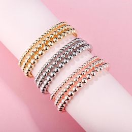 Brin 3 pièces perles Bracelets 4mm 5mm 6mm CCB plastique élastique Bracelets Femme cadeau pour femmes Punk mode bijoux goutte 2022