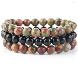 STRAND 3PCS/SET 8MM NATUURLIJKE STEEN BRACKET PICASSO Jasper Agates kralen armbanden voor vrouwen mannen sieraden geschenk genezing energie