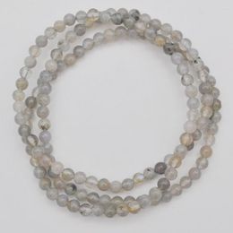 STRAND 4MM LABRADORITE Steen Ronde kralen armband ketting stretch 22 inch sieraden voor cadeau G740