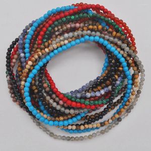 Strand 4MM Labradoriet/Tijgeroog/Howliet/Granaat/Groen Malachiet/Sodaliet Armband Ketting Stretch 22 Inch sieraden Voor Vrouw Cadeau