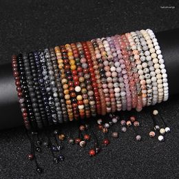 Strand 4 mm Reiki Beeds Natural Beads Pulsera Pequeñas ágadas turquesas Turquesas Pulseras trenzadas con cuentas para mujeres Joyas de energía de yoga