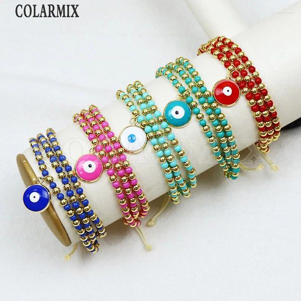 Brin 5 pièces Couleur d'été Bohême perles Bracelet Eyes Charms Handcraft Jewelry Gift Femmes 40227