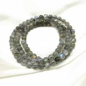 STRAND 55 CM Echt steen 6 mm 5 Natuur Labradoniet Bead Woman Bracelet ketting niet Glass Gary Moon sieraden