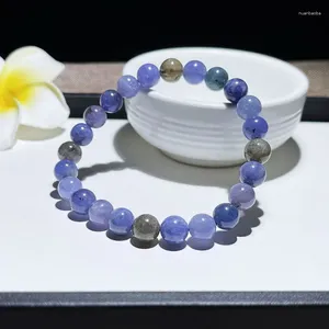 Bracelet en Tanzanite naturelle, brin 5A, perles rondes, cercle unique, bricolage, vente en gros