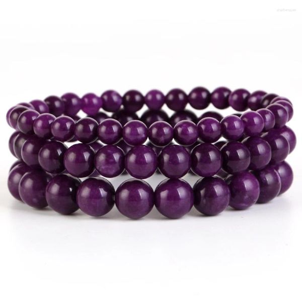 Pulsera de piedra Natural de 6/8/10mm, cuentas de sugilita para hombres y mujeres, joyería, regalo, energía curativa